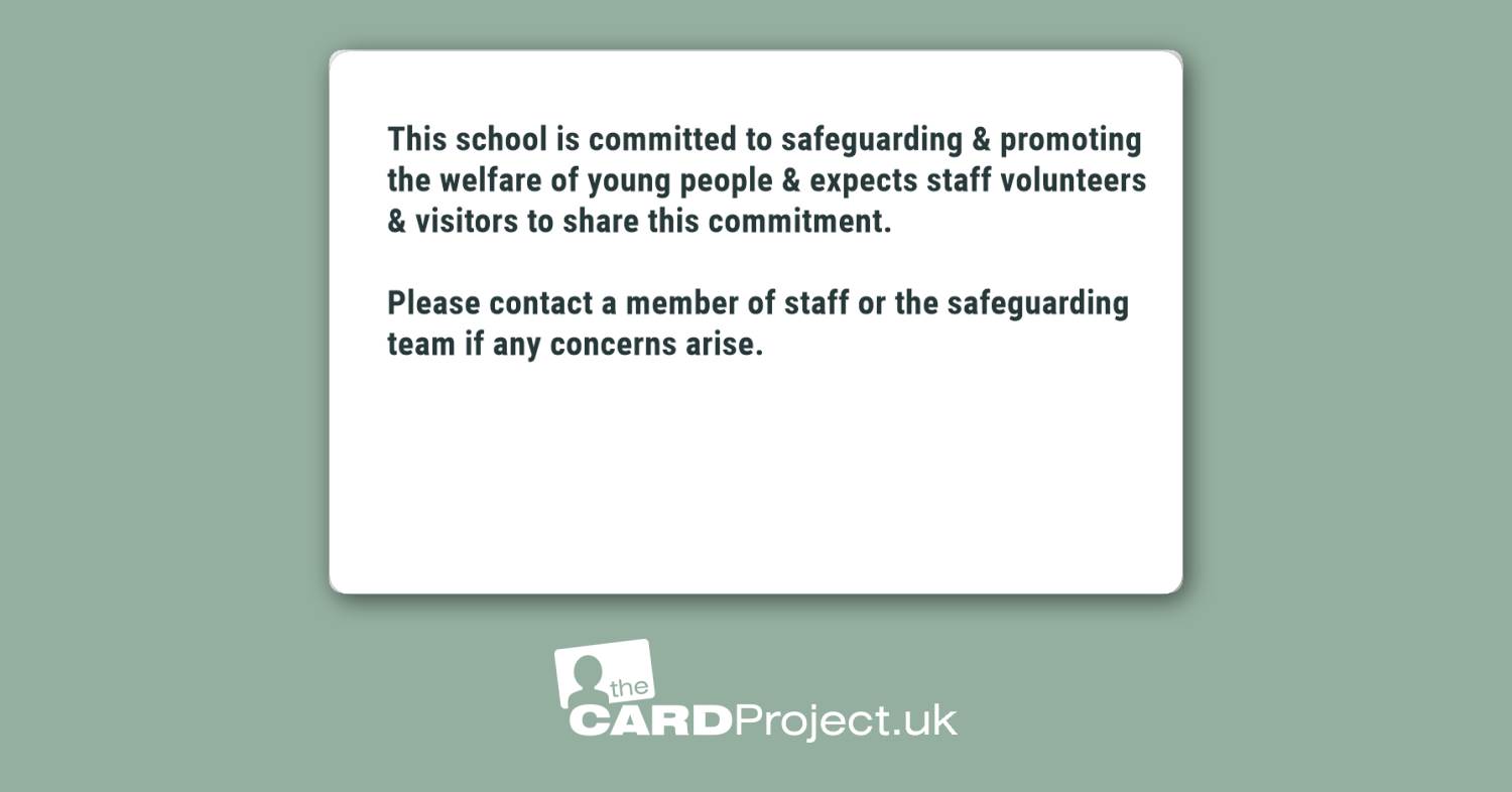 Secondary School Student Teal Landscape Visitor Card (REAR)